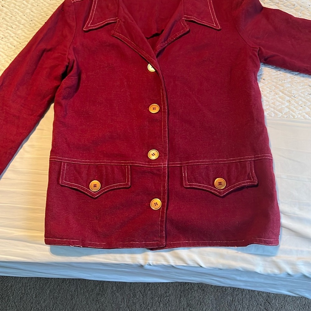 Women's Red Button-Up Jacket